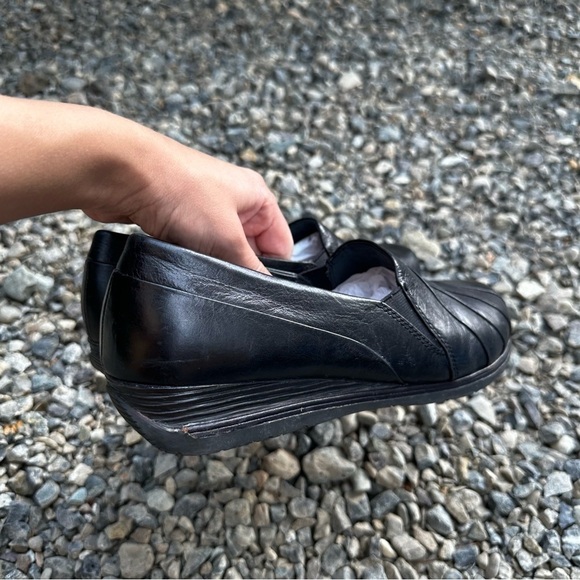 Dansko Wedge Casual Clogs Black Leather Upper Size 38, 7.5-8 US Women’s - Picture 6 of 11